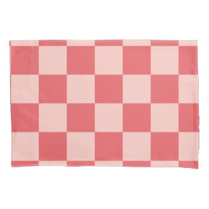 Housse D'oreillers Rouge rose À damiers En vichy Motif
