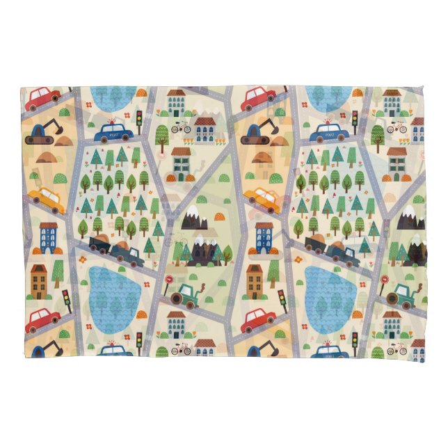Housse D'oreillers Routes de la ville très fréquentées Enfants (devant)