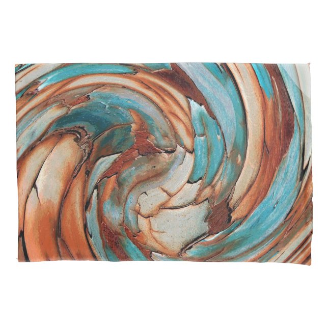 Housse D'oreillers Rust N Bleu Coussin d'art Abstrait Coque (devant-gauche)