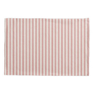 Housse D'oreillers Rustique Rouge rayé Français Ticking Coussins Coqu
