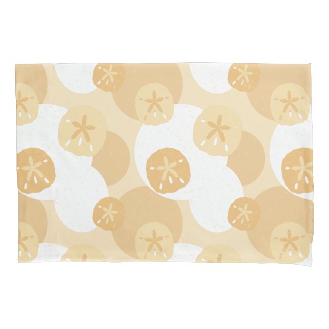 Housse D'oreillers Sable côtier Dollar Beige Blanc Motif Abstrait (devant)