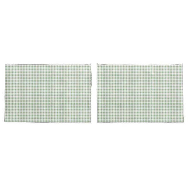 Housse D'oreillers Sage rustique neutre En vichy Plaid Buffalo (Dos-Set)