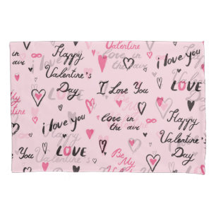 Housse D'oreillers Saint-Valentin : Arrière - plan "Je t'aime".