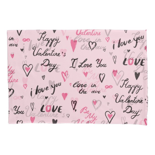Housse D'oreillers Saint-Valentin : Arrière - plan "Je t'aime". (devant)