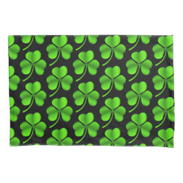 Housse D'oreillers Shamrocks sur cccnt noir