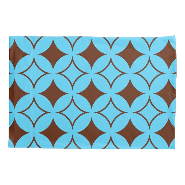 Housse D'oreillers Shippo bleu et marron (Dos)