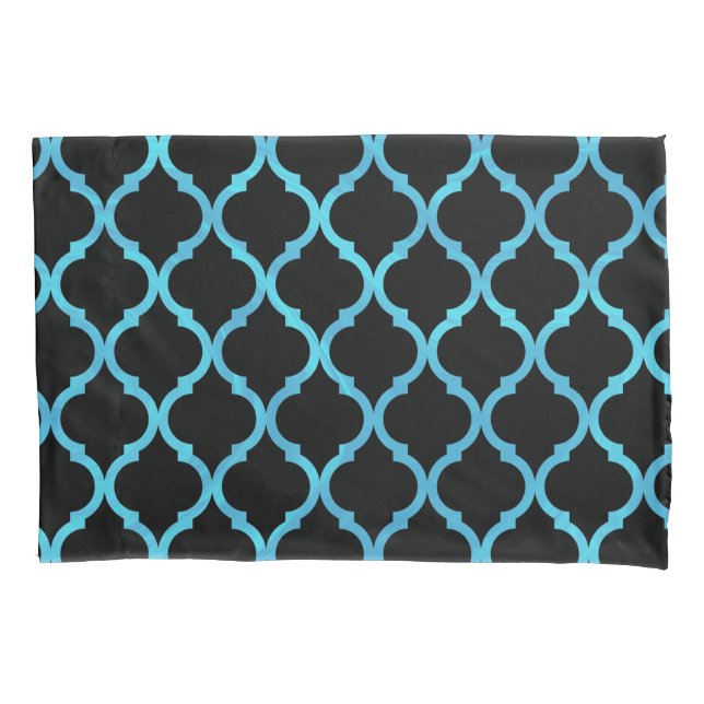 Housse D'oreillers Simple Elégant Moderne Bleu Motif marocain | (devant-gauche)