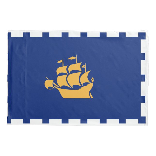 Housse D'oreillers Single Pillowcase with flag of Quebec  City (Dos)