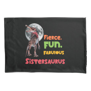 Housse D'oreillers Sistersaurus Équipe de dinosaures sœurs appariées 