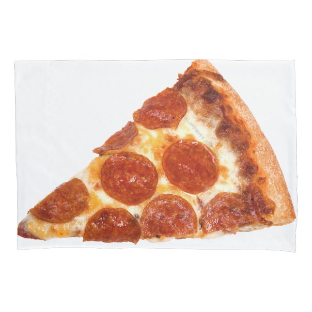 Housse D'oreillers SlipperyJoe's classique pepperoni pizza tranche fo (devant)