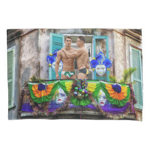 Housse D'oreillers SlipperyJoe's Mardi Gras masques perles décoration