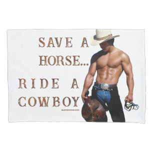 Housse D'oreillers SlipperyJoe's sauve cheval monter chapeau de cowbo