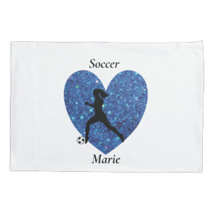 Housse D'oreillers  Soccer Girl Heart, Personalized Name soccer Girl