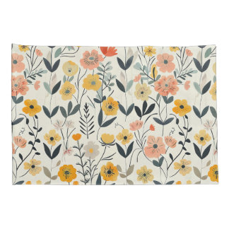 Housse D'oreillers Soft Pastel Fleur sauvage Botanique Motif Sham