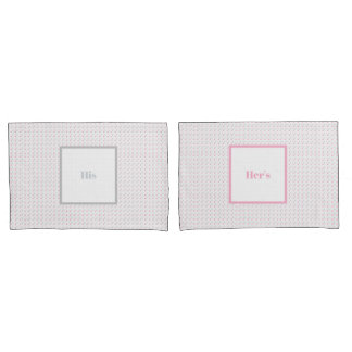 Housse D'oreillers Son et elle avec un point Polka rose et gris