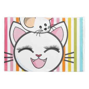 Housse D'oreillers Souris de chat Coque coussin