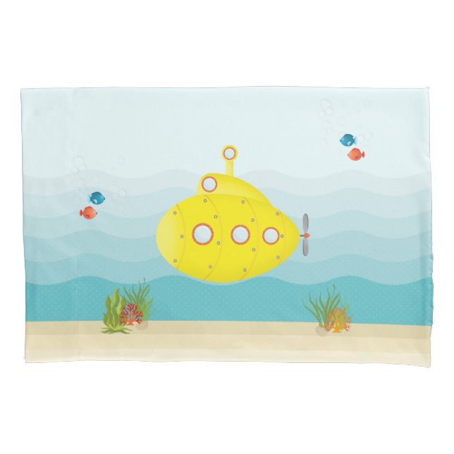 Housse D'oreillers Sous-marin jaune profond (devant)