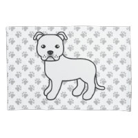 Staffie anglais blanc Chien de dessin animé mignon