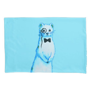 Housse D'oreillers Stoat blanc Ermine Cute Ferret Lover Art