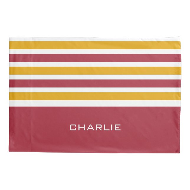 Housse D'oreillers Stripes Motif monogramme personnalisé pilotis (Dos)