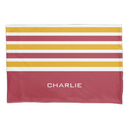 Housse D'oreillers Stripes Motif monogramme personnalisé pilotis