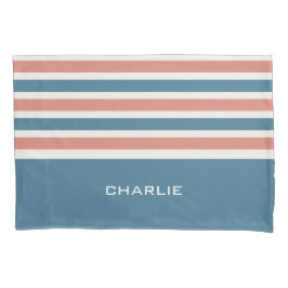 Housse D'oreillers Stripes Motif monogramme personnalisé pilotis