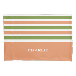 Housse D'oreillers Stripes Motif monogramme personnalisé pilotis