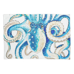Housse D'oreillers Style comique de poulpe bleu
