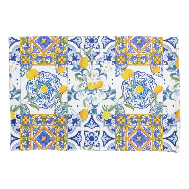 Housse D'oreillers Style sicilien, art d'été   (devant)