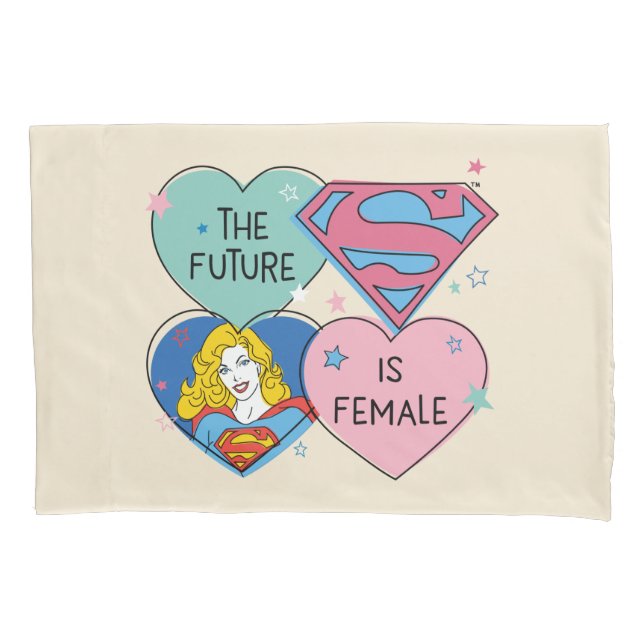 Housse D'oreillers Supergirl "L'avenir est féminin" (devant)