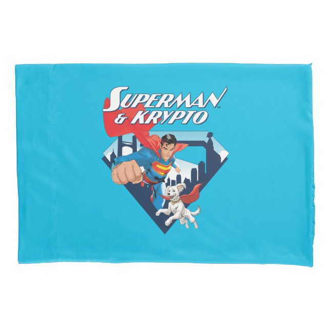 Housse D'oreillers Superman & Krypto Soar (devant)