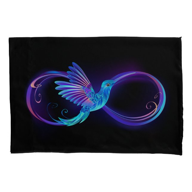 Housse D'oreillers Symbole de Neon Infinity par Glowing Hummingbird (devant-gauche)