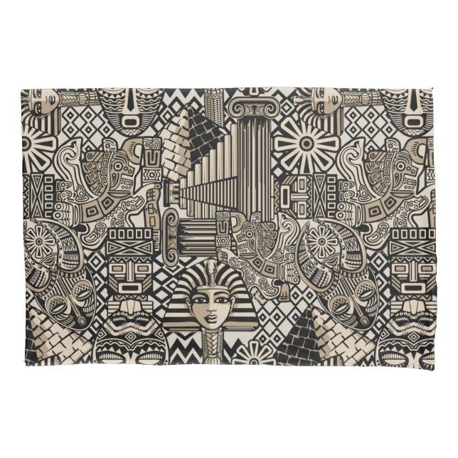 Housse D'oreillers Symboles historiques anciens Style de tatouage (devant)
