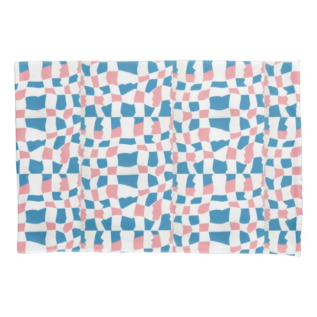 Housse D'oreillers Tableau de contrôle bleu rose rétro Abstrait (devant)