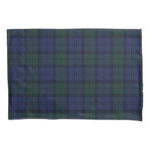 Housse D'oreillers Tartan bleu et vert de plaid