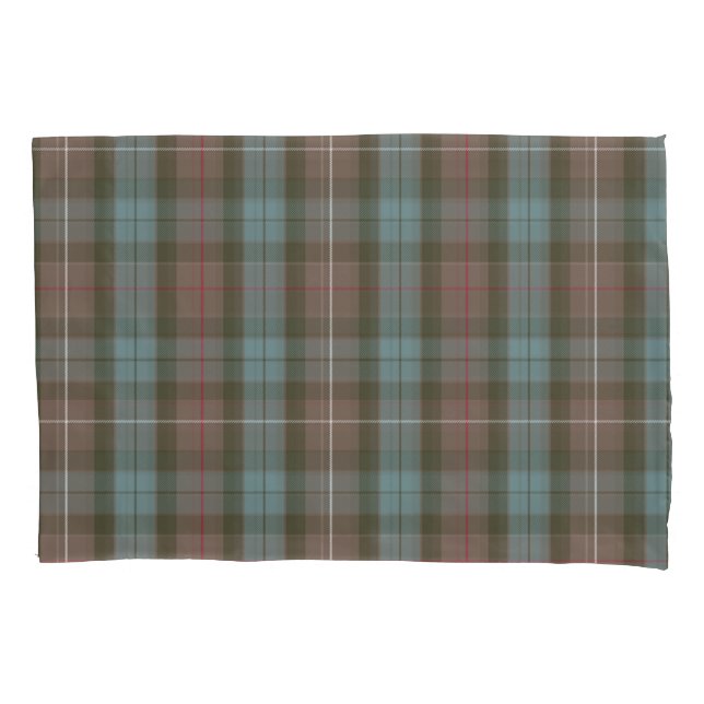 Housse D'oreillers Tartan de chasse de Fraser de clan patiné (devant)