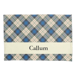 Housse D'oreillers Tartan plaids motif - beige bleu traditionnel