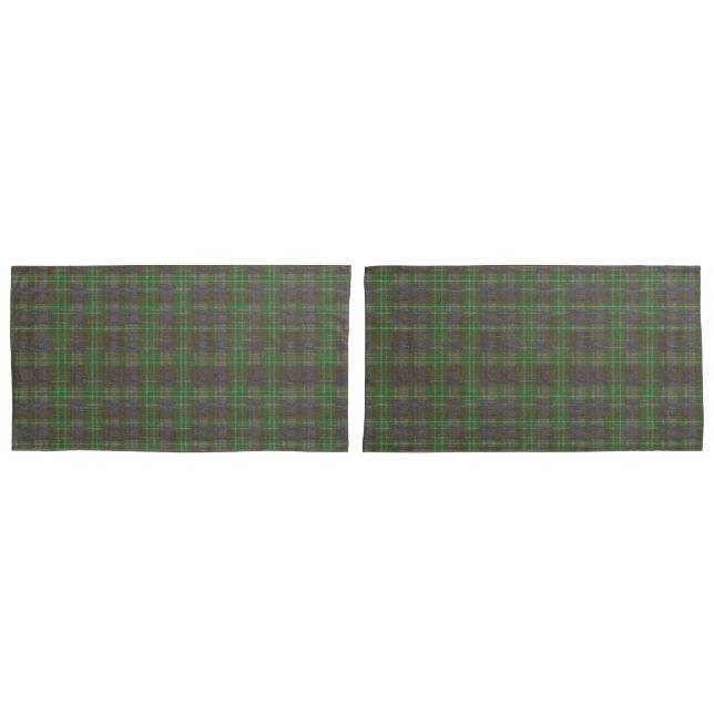 Housse D'oreillers Tartan Vert de Cabine (devant-Set)