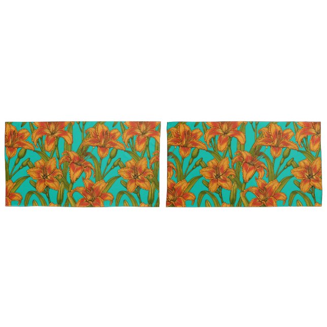 Housse D'oreillers Tawny fleurs quotidiennes (devant-Set)