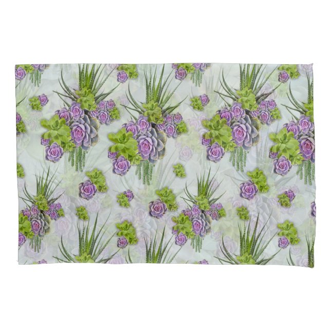 Housse D'oreillers Teintes succulentes de la mer Vert & Lavande (devant)