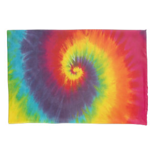 Housse D'oreillers Teinture Tie Dye Tourbillon Arc-en-Ciel Couleurs F