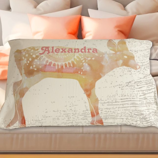 Housse D'oreillers Terracotta Custom Girl Room Fawn Deer Woodgrain (Créateur téléchargé)