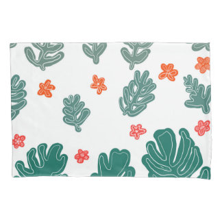 Housse D'oreillers terre et mer : doodé motif fleurs & plante