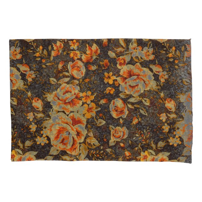 Housse D'oreillers texture Abstraite de la ligne de crayon floral (devant)