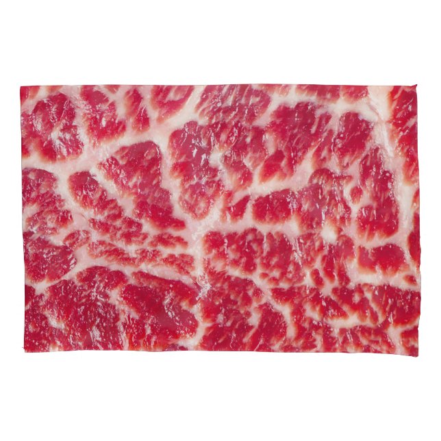 Housse D'oreillers Texture du steak de boeuf marbré Closeup (devant)