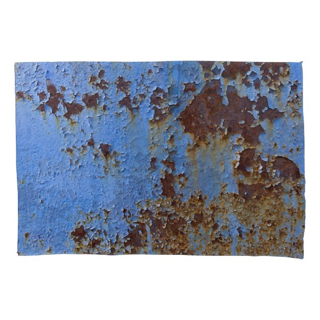 Housse D'oreillers Texture en métal et en bleu. (devant)