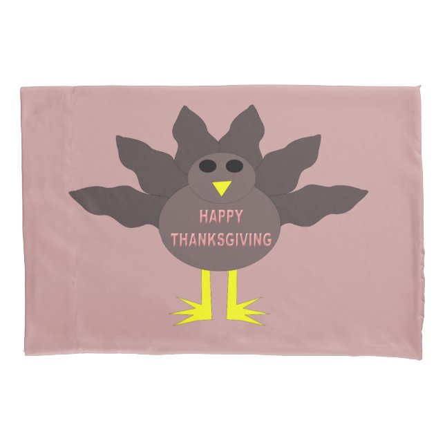 Housse D'oreillers Thanksgiving Plucky Turkey Pillowcase (devant)