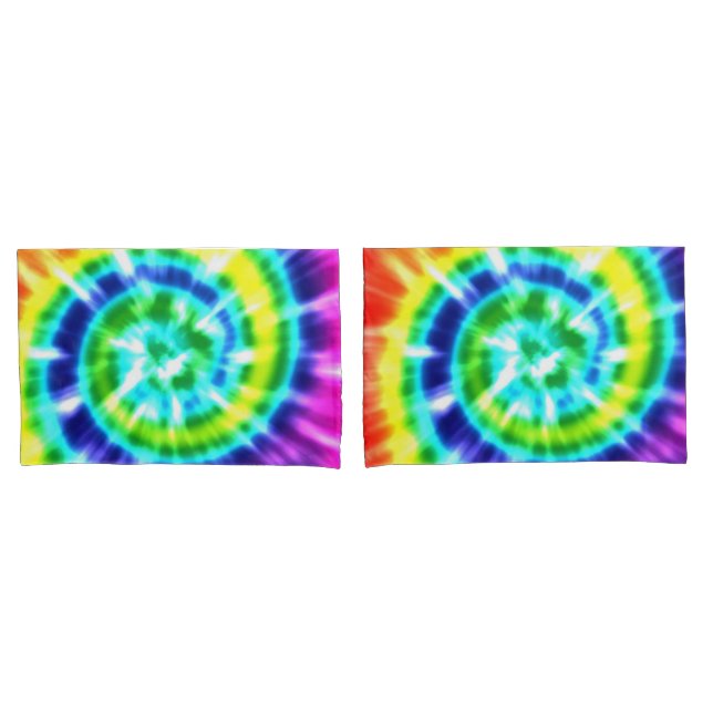 Housse D'oreillers Tie Dye - Arc en ciel (devant-Set)