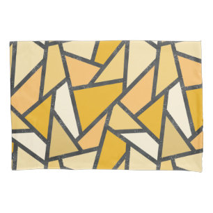 Housse D'oreillers Tons de motif en vitrail jaune