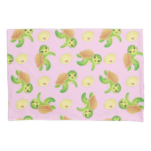 Housse D'oreillers Tortues et coquilles souriantes